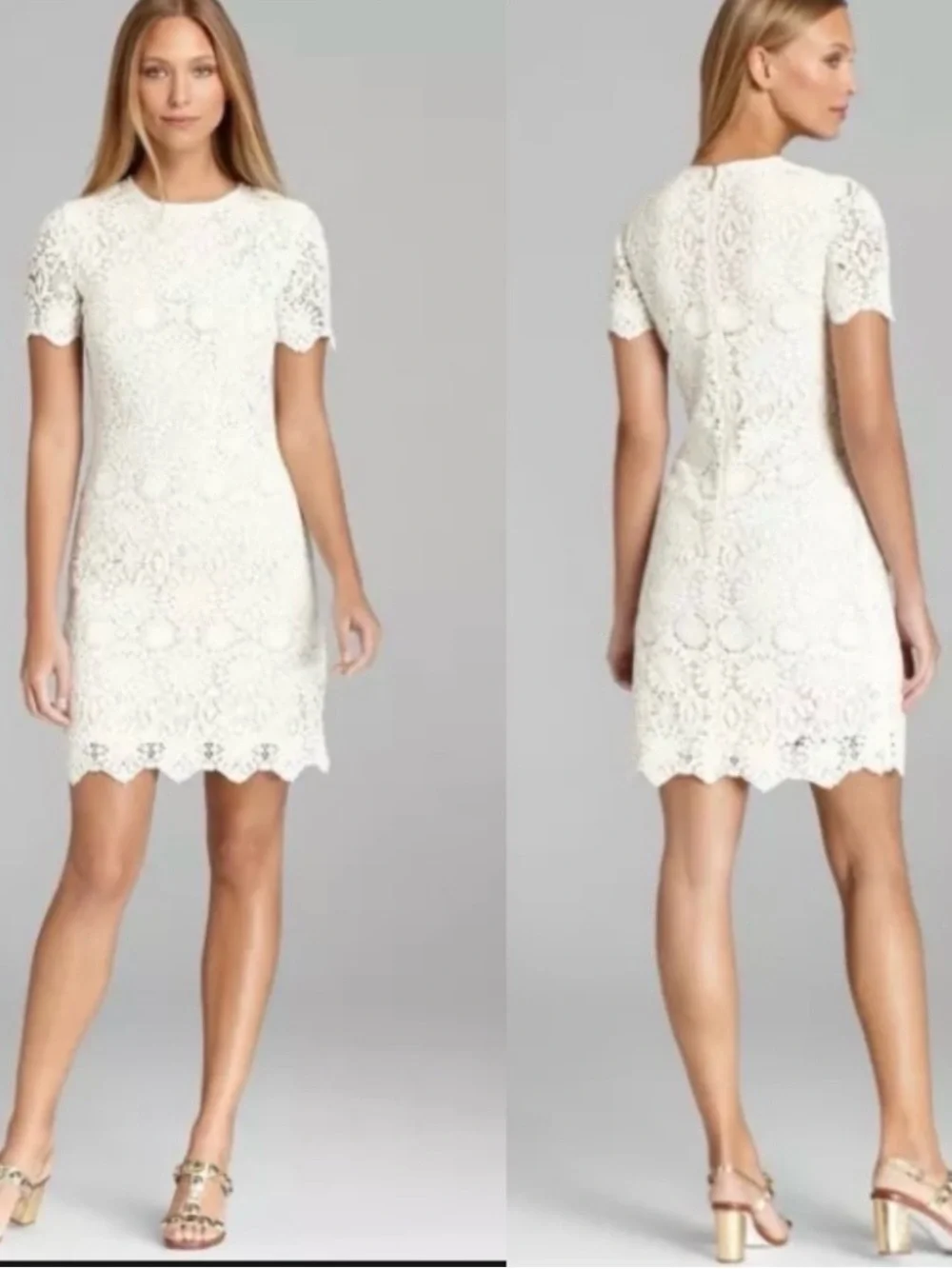 Tory Burch $498 Cream Crochet Lace Trixy Midi Dress Elegant Summer Dress S 2
